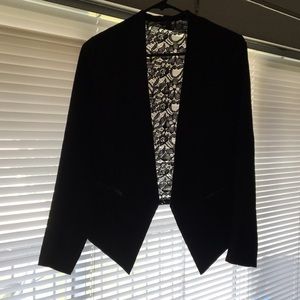 Black Blazer with Lace Back
